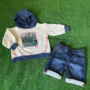 Lot of 2 Whooli Chen x H&M Hoodie and Guess Jeans Shorts Kids Clothes Size 3